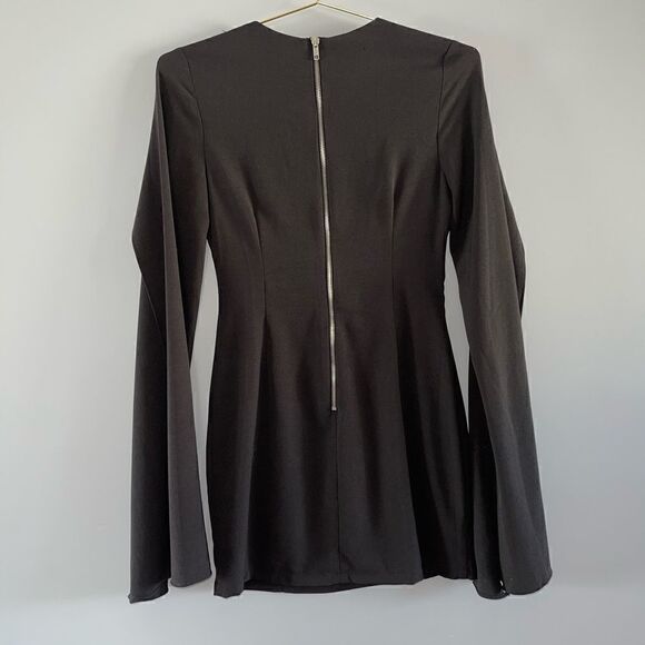 Mustard Seed Embellished Open Long Sleeve Mini Dress - Picture 4 of 16